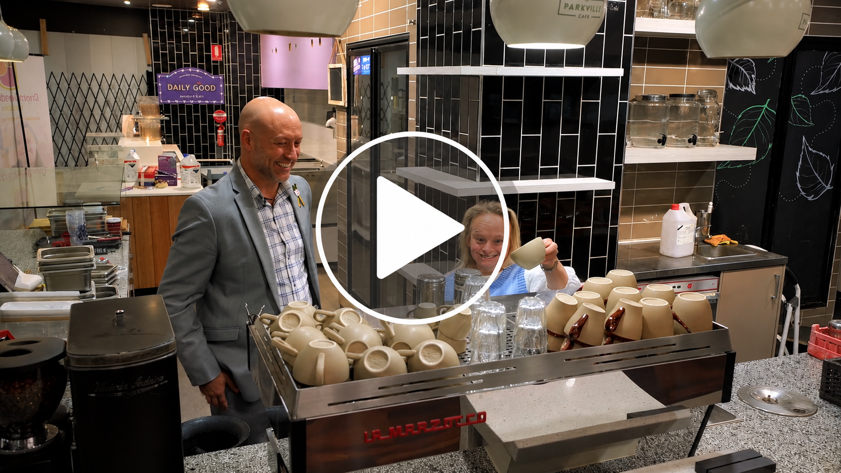 Daily Good Café video thumbnail showing the social enterprise café at the Royal Children's Hospital